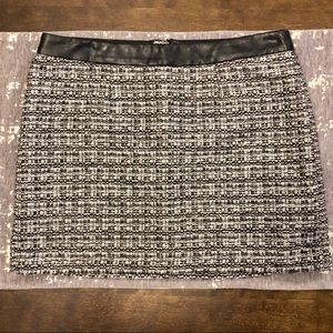 Gap Leather Trim Grey Flannel Mini Skirt
